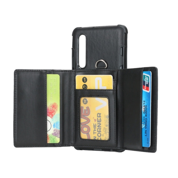 For Huawei P30 Shockproof PC + TPU Protective Case, with Card Slots & Wallet & Photo Frame & Lanyard