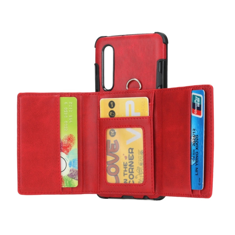 For Huawei P30 Shockproof PC + TPU Protective Case, with Card Slots & Wallet & Photo Frame & Lanyard