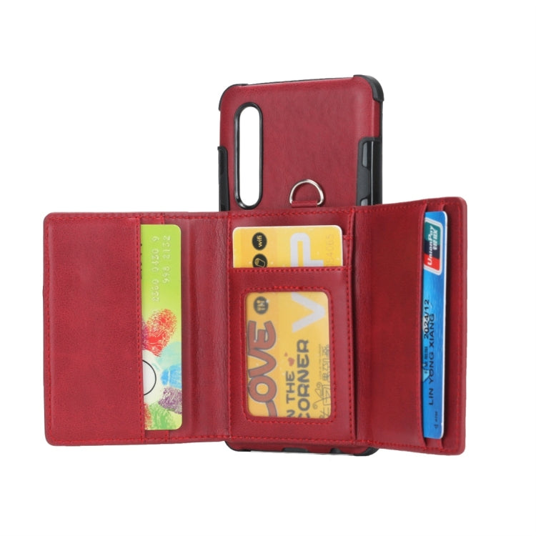 For Huawei P30 Shockproof PC + TPU Protective Case, with Card Slots & Wallet & Photo Frame & Lanyard