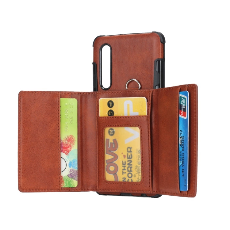 For Huawei P30 Shockproof PC + TPU Protective Case, with Card Slots & Wallet & Photo Frame & Lanyard