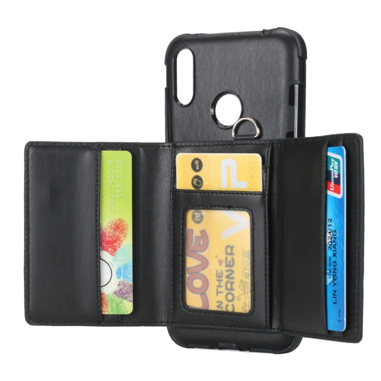For Huawei Y7 (2019) Shockproof PC + TPU Protective Case, with Card Slots & Wallet & Photo Frame & Lanyard