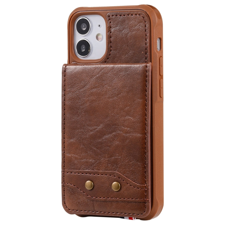 For iPhone 12 mini Vertical Flip Wallet Shockproof Back Cover Protective Case with Holder & Card Slots & Lanyard & Photos Frames