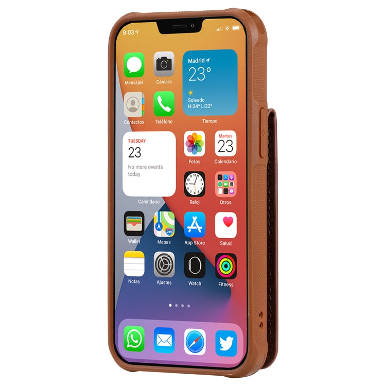 For iPhone 12 mini Vertical Flip Wallet Shockproof Back Cover Protective Case with Holder & Card Slots & Lanyard & Photos Frames