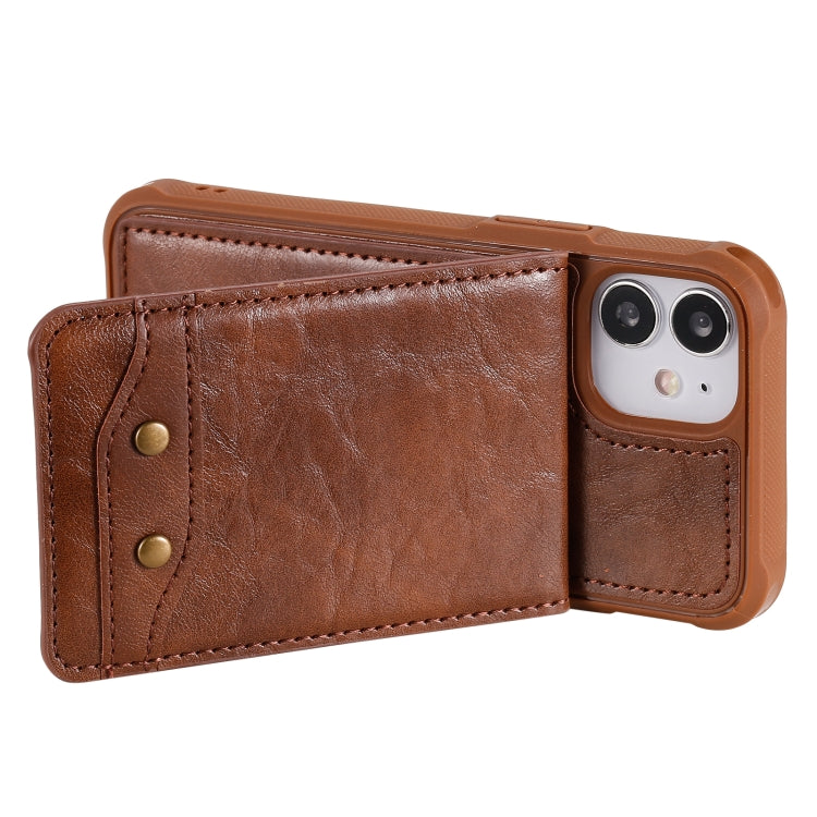 For iPhone 12 mini Vertical Flip Wallet Shockproof Back Cover Protective Case with Holder & Card Slots & Lanyard & Photos Frames