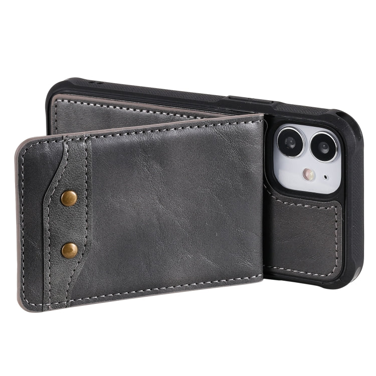 For iPhone 12 mini Vertical Flip Wallet Shockproof Back Cover Protective Case with Holder & Card Slots & Lanyard & Photos Frames