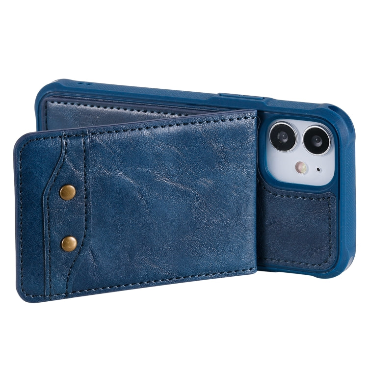For iPhone 12 mini Vertical Flip Wallet Shockproof Back Cover Protective Case with Holder & Card Slots & Lanyard & Photos Frames
