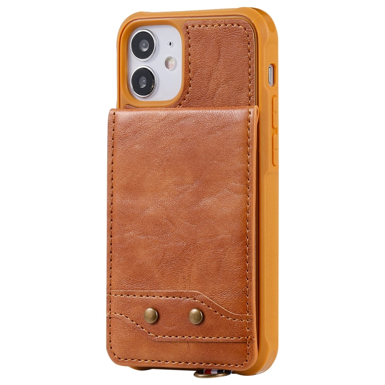For iPhone 12 mini Vertical Flip Wallet Shockproof Back Cover Protective Case with Holder & Card Slots & Lanyard & Photos Frames