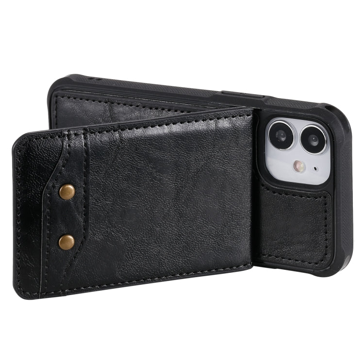 For iPhone 12 mini Vertical Flip Wallet Shockproof Back Cover Protective Case with Holder & Card Slots & Lanyard & Photos Frames
