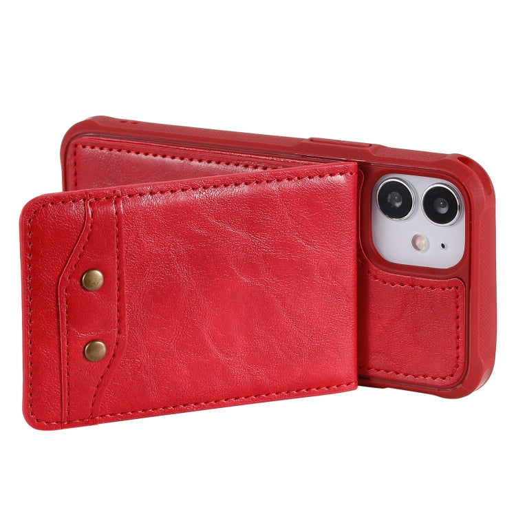 For iPhone 12 mini Vertical Flip Wallet Shockproof Back Cover Protective Case with Holder & Card Slots & Lanyard & Photos Frames
