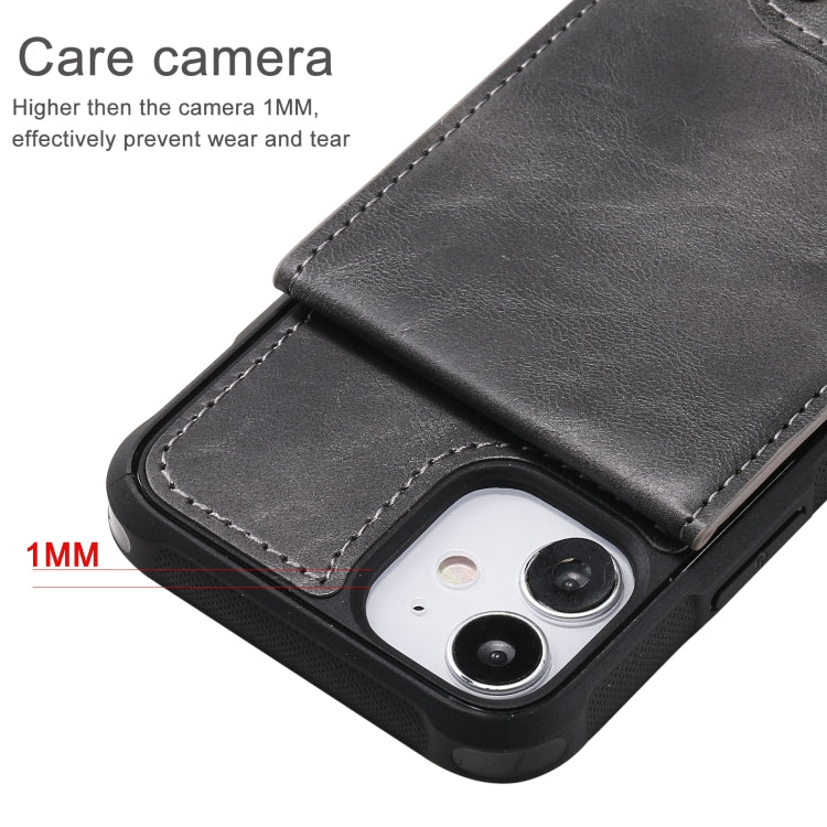 For iPhone 12 mini Vertical Flip Wallet Shockproof Back Cover Protective Case with Holder & Card Slots & Lanyard & Photos Frames