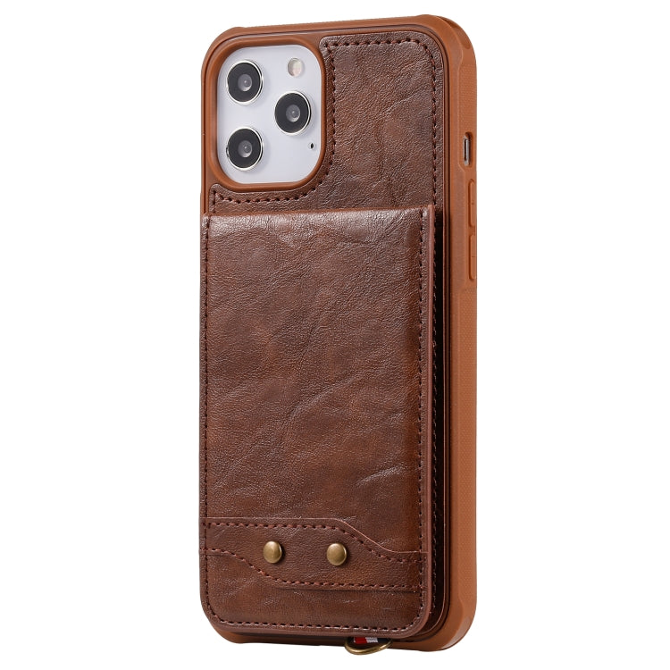 For iPhone 12 Pro Max Vertical Flip Wallet Shockproof Back Cover Protective Case with Holder & Card Slots & Lanyard & Photos Frames