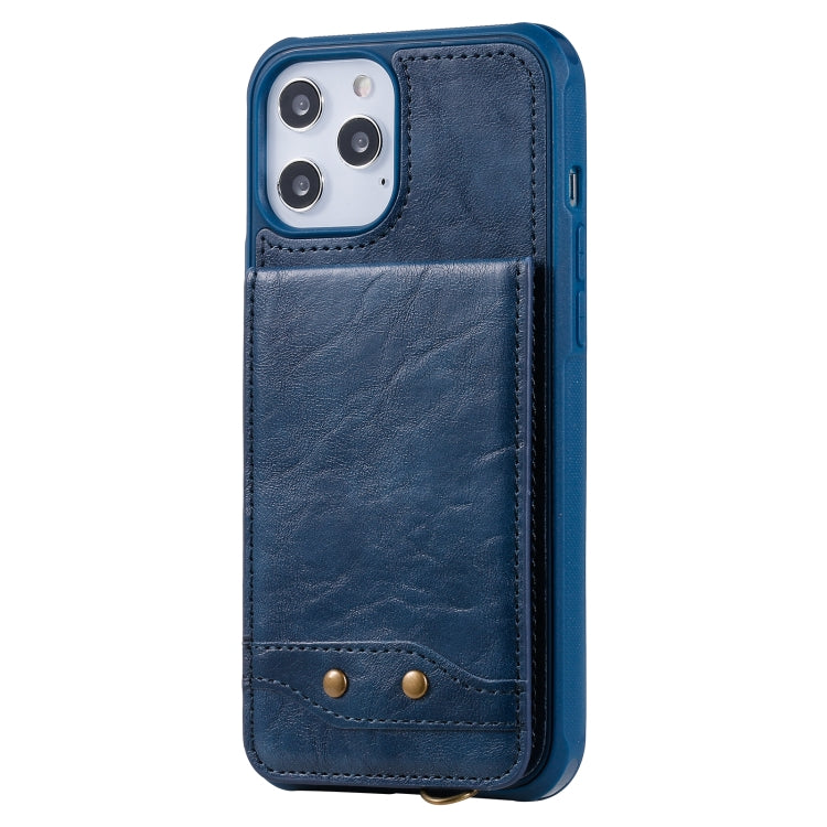 For iPhone 12 Pro Max Vertical Flip Wallet Shockproof Back Cover Protective Case with Holder & Card Slots & Lanyard & Photos Frames