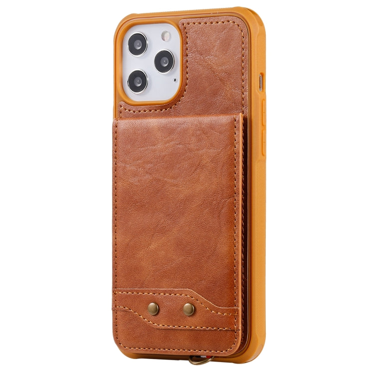 For iPhone 12 Pro Max Vertical Flip Wallet Shockproof Back Cover Protective Case with Holder & Card Slots & Lanyard & Photos Frames