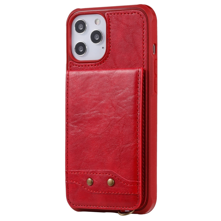 For iPhone 12 Pro Max Vertical Flip Wallet Shockproof Back Cover Protective Case with Holder & Card Slots & Lanyard & Photos Frames
