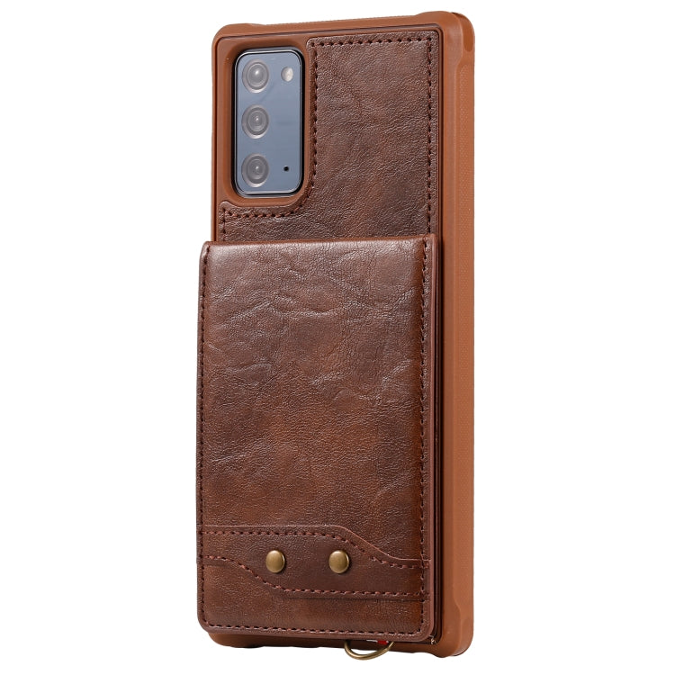 Vertical Flip Wallet Shockproof Back Cover Protective Case with Holder & Card Slots & Lanyard & Photos Frames For Samsung Galaxy Note20
