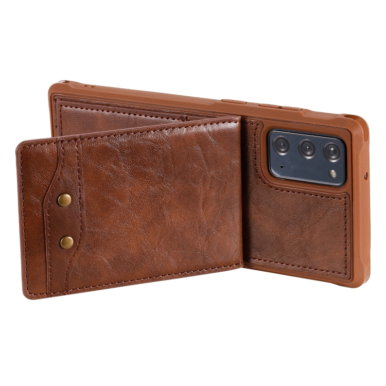 Vertical Flip Wallet Shockproof Back Cover Protective Case with Holder & Card Slots & Lanyard & Photos Frames For Samsung Galaxy Note20