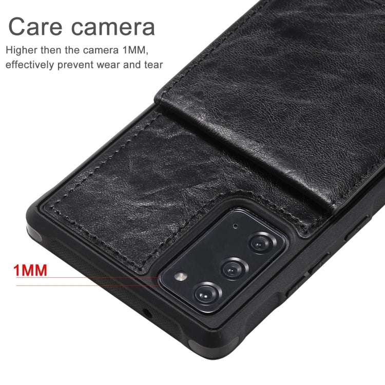 Vertical Flip Wallet Shockproof Back Cover Protective Case with Holder & Card Slots & Lanyard & Photos Frames For Samsung Galaxy Note20