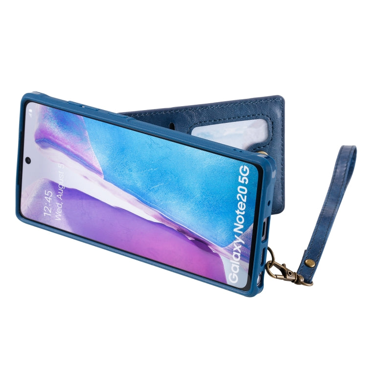 Vertical Flip Wallet Shockproof Back Cover Protective Case with Holder & Card Slots & Lanyard & Photos Frames For Samsung Galaxy Note20