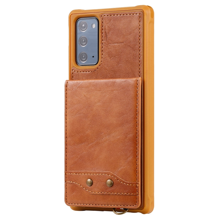 Vertical Flip Wallet Shockproof Back Cover Protective Case with Holder & Card Slots & Lanyard & Photos Frames For Samsung Galaxy Note20
