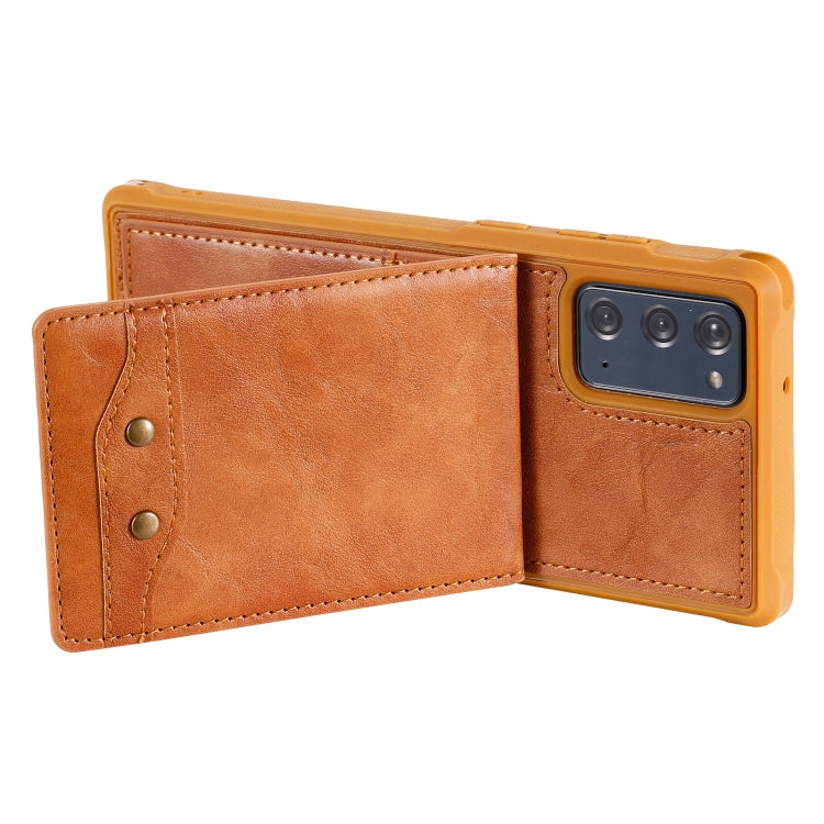 Vertical Flip Wallet Shockproof Back Cover Protective Case with Holder & Card Slots & Lanyard & Photos Frames For Samsung Galaxy Note20