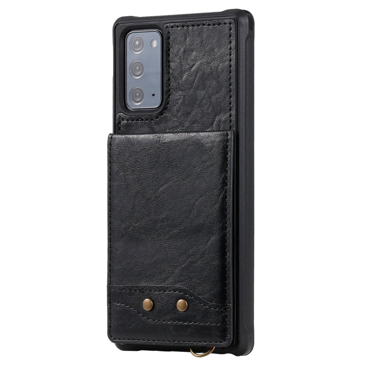 Vertical Flip Wallet Shockproof Back Cover Protective Case with Holder & Card Slots & Lanyard & Photos Frames For Samsung Galaxy Note20