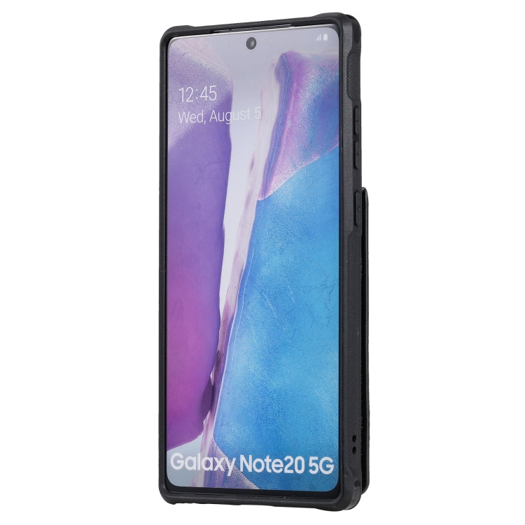 Vertical Flip Wallet Shockproof Back Cover Protective Case with Holder & Card Slots & Lanyard & Photos Frames For Samsung Galaxy Note20