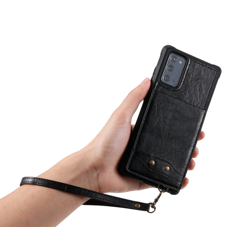 Vertical Flip Wallet Shockproof Back Cover Protective Case with Holder & Card Slots & Lanyard & Photos Frames For Samsung Galaxy Note20
