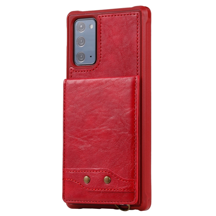 Vertical Flip Wallet Shockproof Back Cover Protective Case with Holder & Card Slots & Lanyard & Photos Frames For Samsung Galaxy Note20