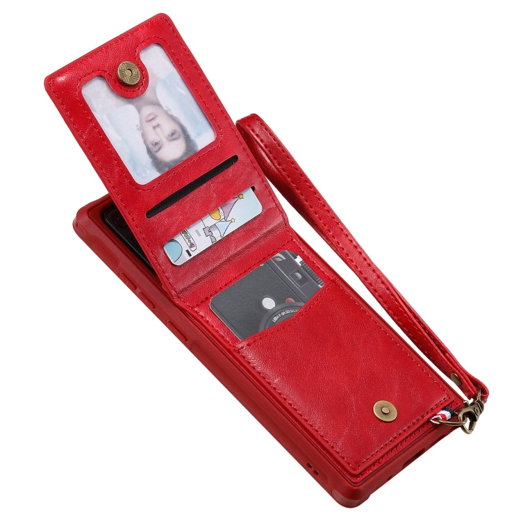 Vertical Flip Wallet Shockproof Back Cover Protective Case with Holder & Card Slots & Lanyard & Photos Frames For Samsung Galaxy Note20