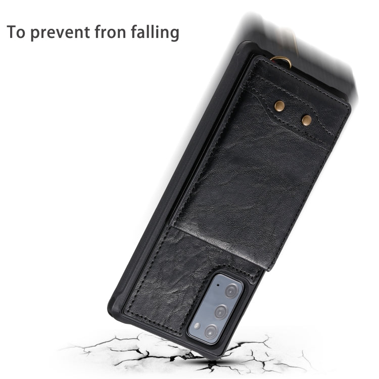 Vertical Flip Wallet Shockproof Back Cover Protective Case with Holder & Card Slots & Lanyard & Photos Frames For Samsung Galaxy Note20
