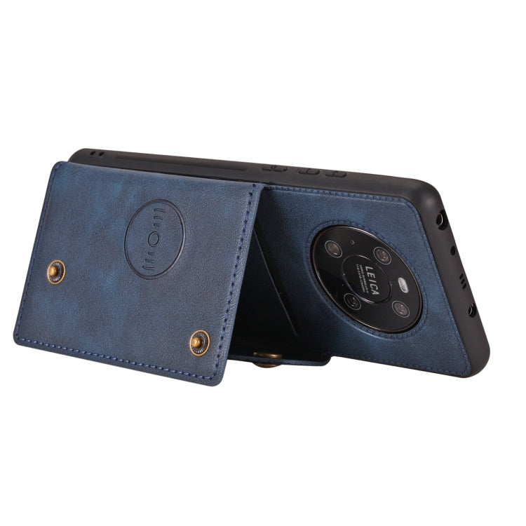 For Huawei Mate 40 Double Buckle PU + TPU Shockproof Magnetic Protective Case with Card Slot & Holder