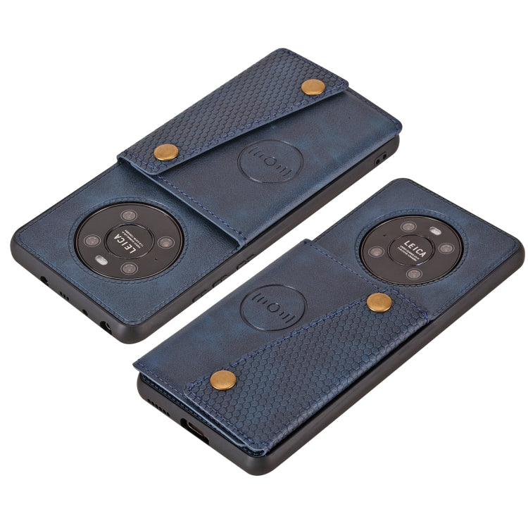 For Huawei Mate 40 Double Buckle PU + TPU Shockproof Magnetic Protective Case with Card Slot & Holder