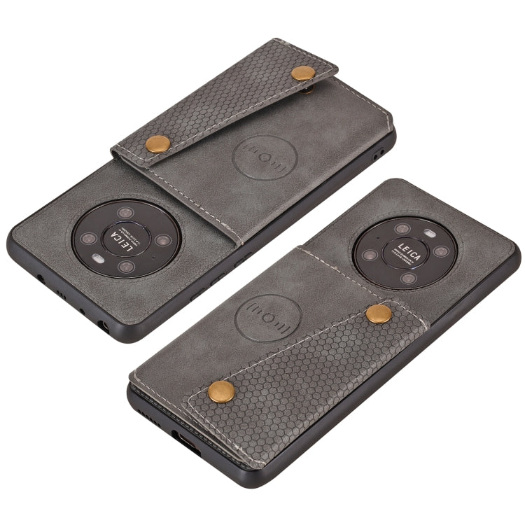For Huawei Mate 40 Double Buckle PU + TPU Shockproof Magnetic Protective Case with Card Slot & Holder