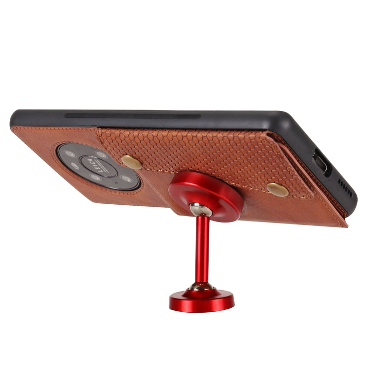 For Huawei Mate 40 Double Buckle PU + TPU Shockproof Magnetic Protective Case with Card Slot & Holder