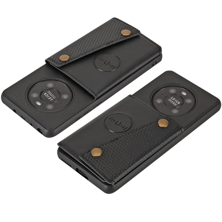 For Huawei Mate 40 Double Buckle PU + TPU Shockproof Magnetic Protective Case with Card Slot & Holder
