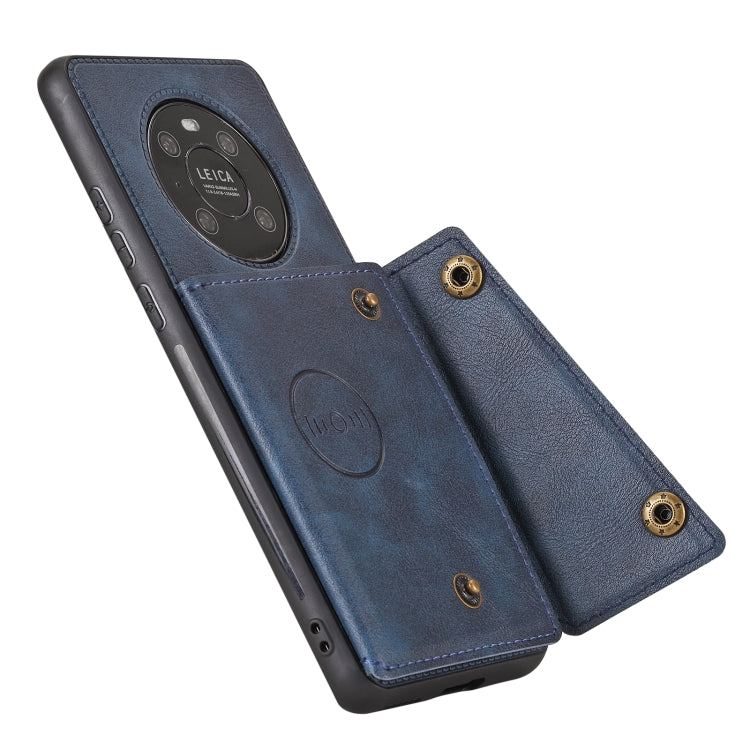 For Huawei Mate 40 Pro Double Buckle PU + TPU Shockproof Magnetic Protective Case with Card Slot & Holder