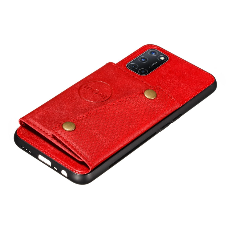 For Huawei Y7a Double Buckle PU + TPU Shockproof Magnetic Protective Case with Card Slot & Holder