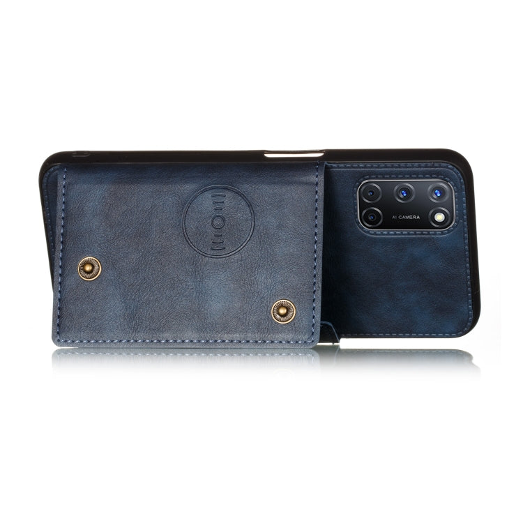 For Huawei Y7a Double Buckle PU + TPU Shockproof Magnetic Protective Case with Card Slot & Holder