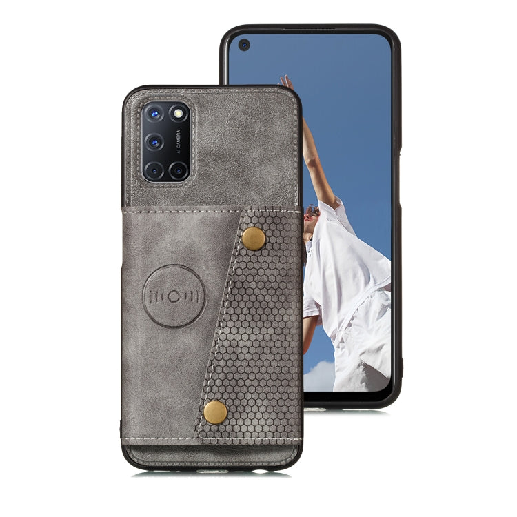 For Huawei Y7a Double Buckle PU + TPU Shockproof Magnetic Protective Case with Card Slot & Holder