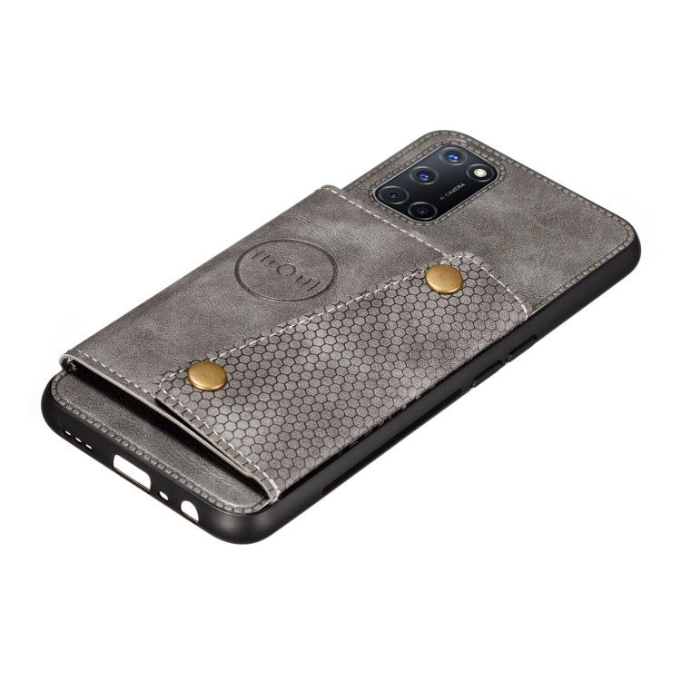 For Huawei Y7a Double Buckle PU + TPU Shockproof Magnetic Protective Case with Card Slot & Holder