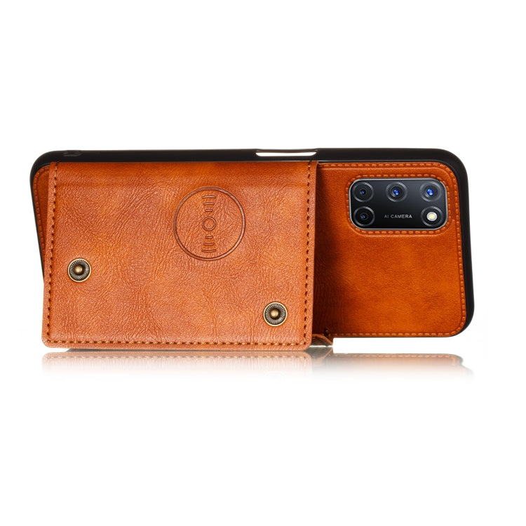 For Huawei Y7a Double Buckle PU + TPU Shockproof Magnetic Protective Case with Card Slot & Holder