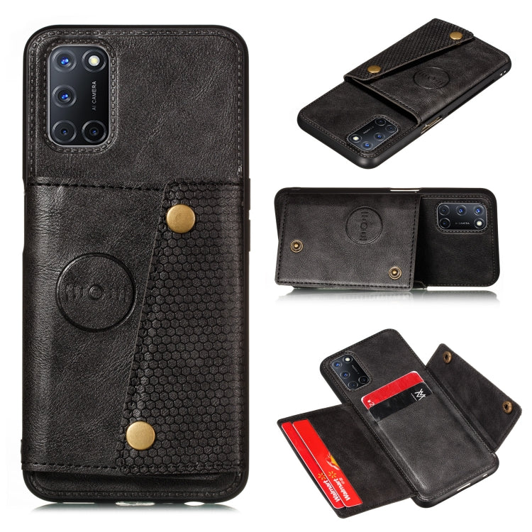 For Huawei Y7a Double Buckle PU + TPU Shockproof Magnetic Protective Case with Card Slot & Holder