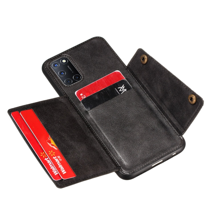 For Huawei Y7a Double Buckle PU + TPU Shockproof Magnetic Protective Case with Card Slot & Holder