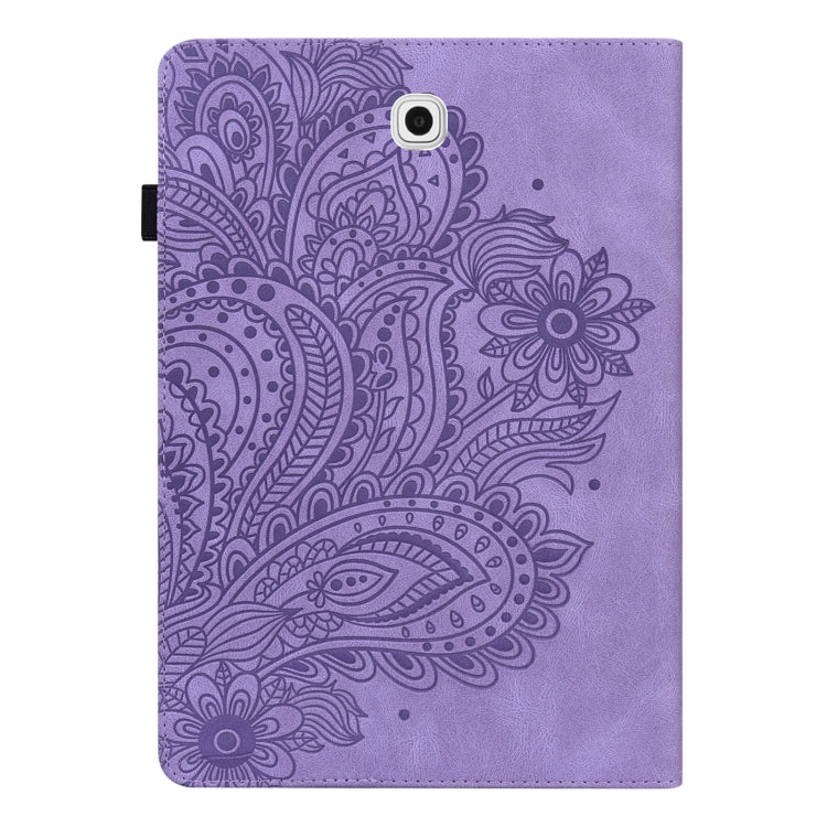 For Samsung Galaxy Tab S2 9.7 T815 Peacock Embossed Pattern TPU + PU Horizontal Flip Leather Case with Holder & Card Slots & Wallet