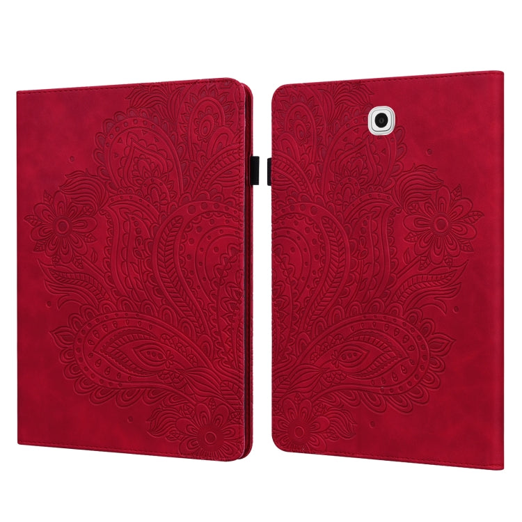For Samsung Galaxy Tab S2 9.7 T815 Peacock Embossed Pattern TPU + PU Horizontal Flip Leather Case with Holder & Card Slots & Wallet