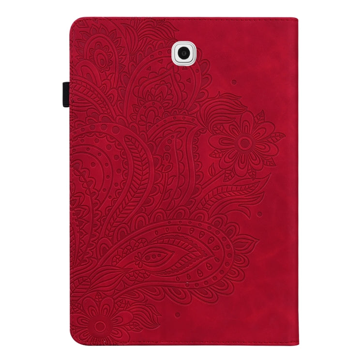 For Samsung Galaxy Tab S2 9.7 T815 Peacock Embossed Pattern TPU + PU Horizontal Flip Leather Case with Holder & Card Slots & Wallet