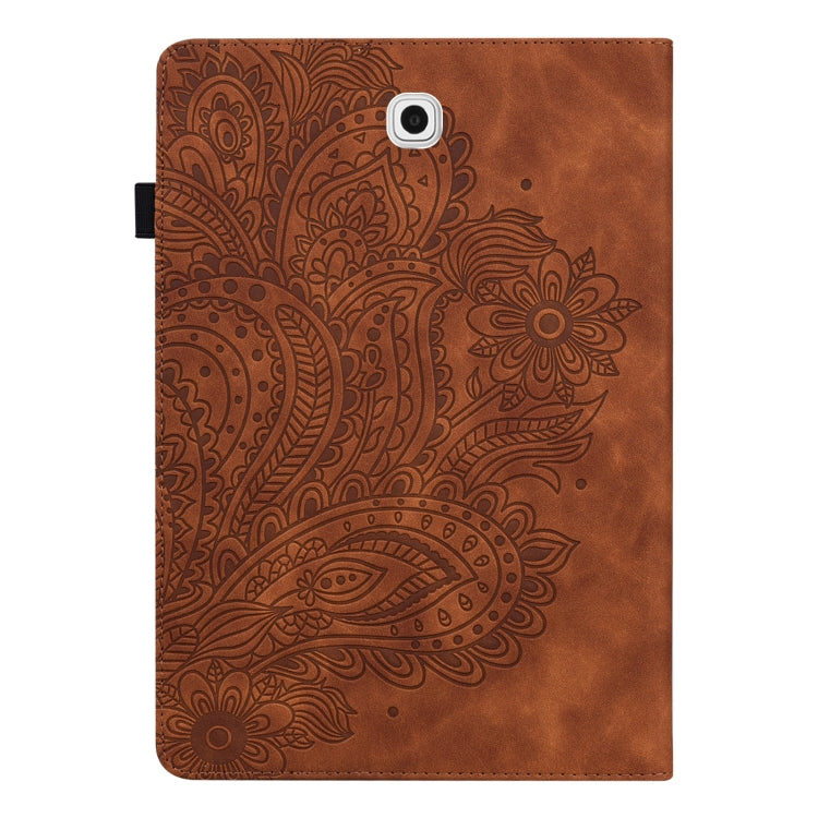 For Samsung Galaxy Tab S2 9.7 T815 Peacock Embossed Pattern TPU + PU Horizontal Flip Leather Case with Holder & Card Slots & Wallet