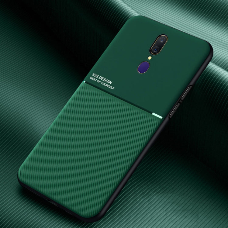 For OPPO A9 & A9x Classic Tilt Strip Grain Magnetic Shockproof PC + TPU Case