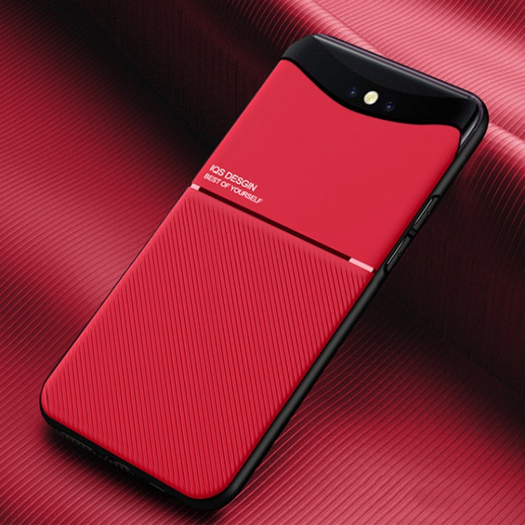 For OPPO Find X Classic Tilt Strip Grain Magnetic Shockproof PC + TPU Case