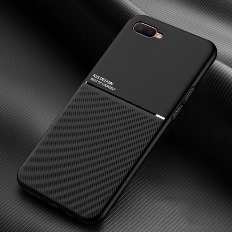 For OPPO R15X Classic Tilt Strip Grain Magnetic Shockproof PC + TPU Case